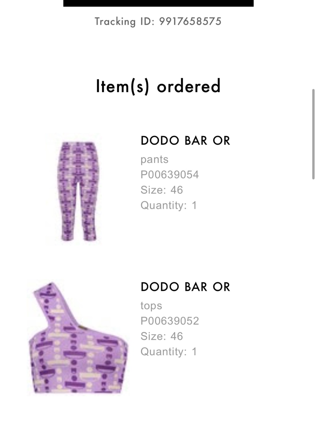 Dodo Bar Or Purple Geometric One-Shoulder Crop Top & Cropped Leggings Set